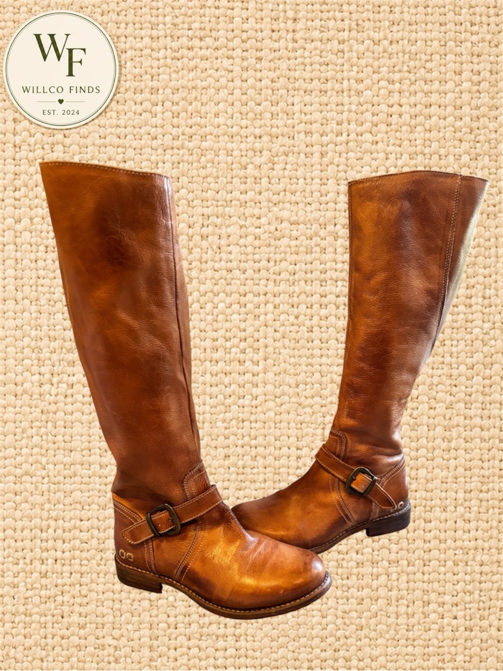 BED STU Glaye Tall Leather Women’s Riding Boots 7.5 Tan Rustic